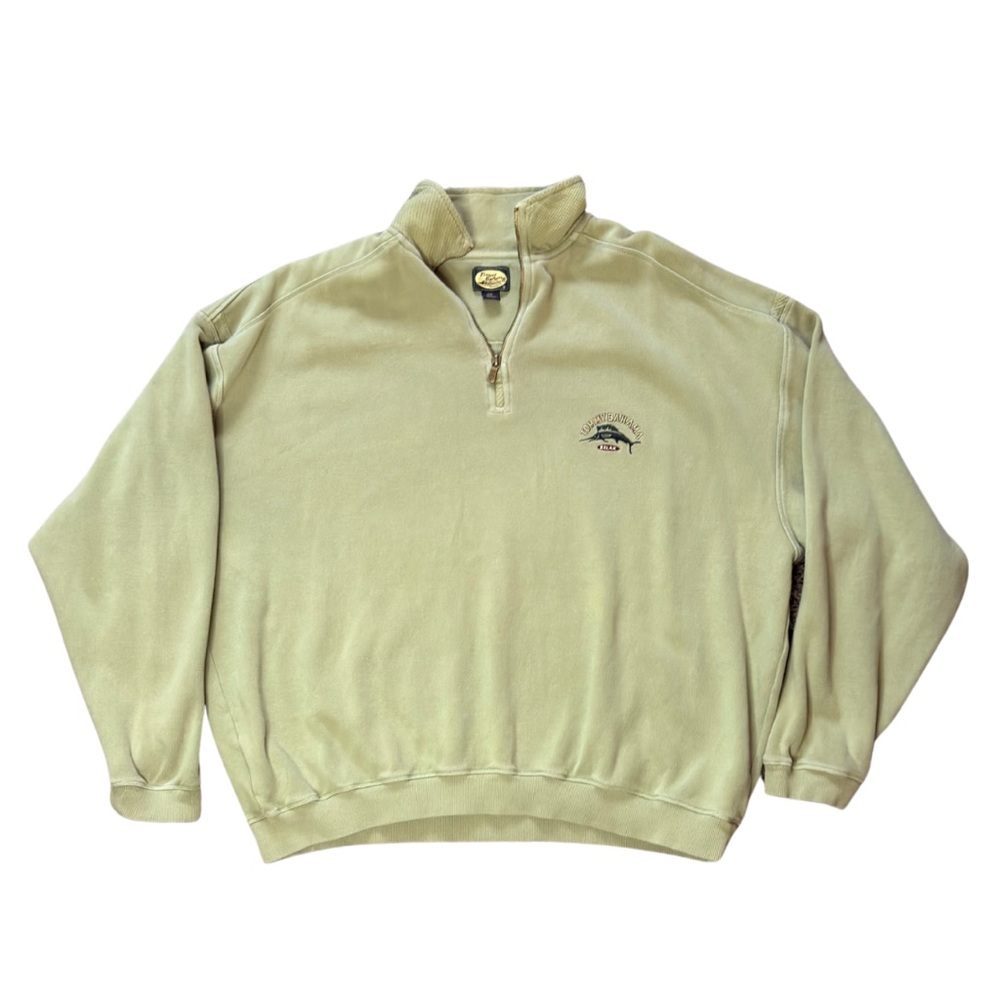 Vintage Tommy Bahama Sailfish Logo Green Half-Zip Sweater